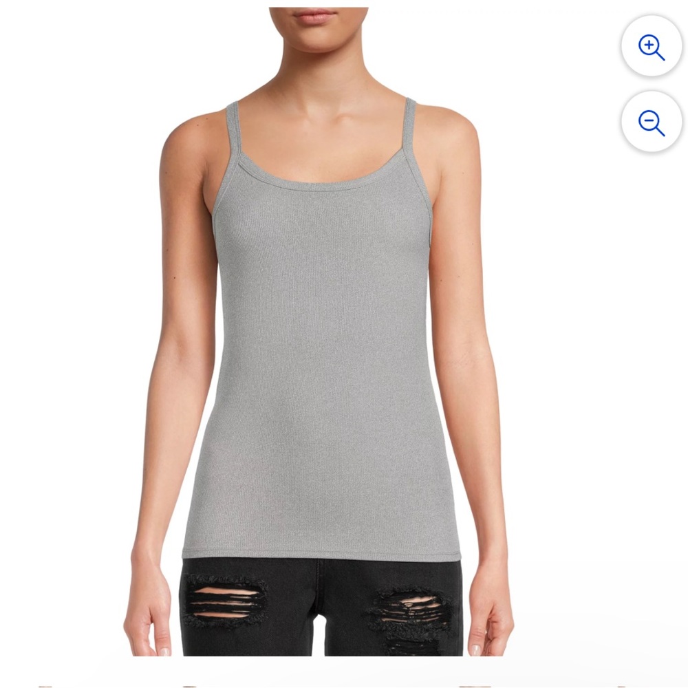 No Boundaries Junior’s Women Basic Gray Ribbed Tank Top